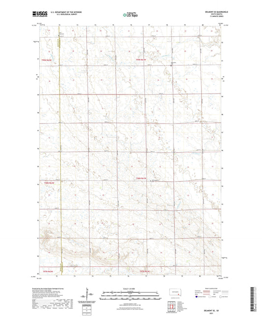 Delmont SE South Dakota US Topo Map Image