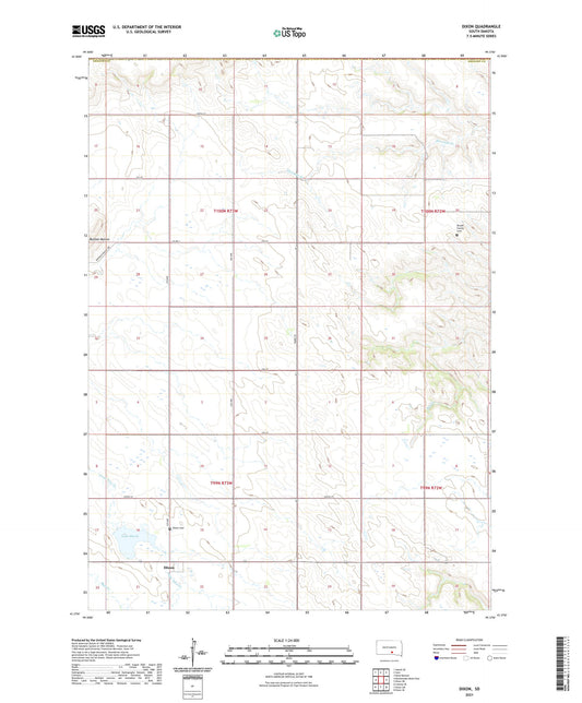 Dixon South Dakota US Topo Map Image