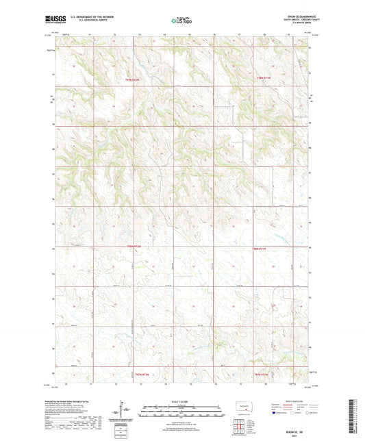 Dixon SE South Dakota US Topo Map Image
