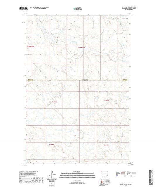 Dogie Butte South Dakota US Topo Map Image