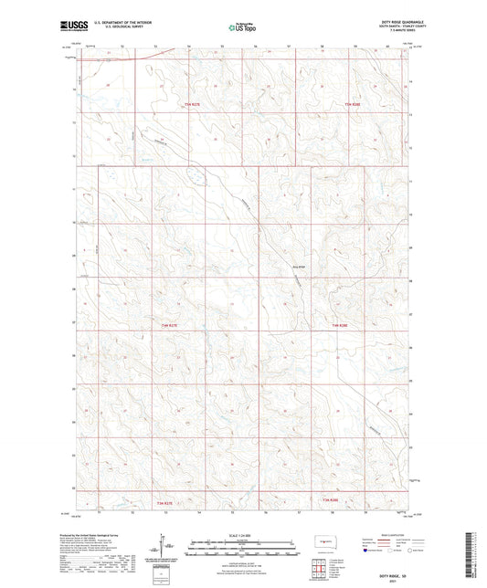 Doty Ridge South Dakota US Topo Map Image