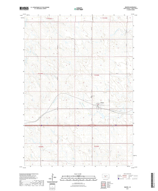 Draper South Dakota US Topo Map Image