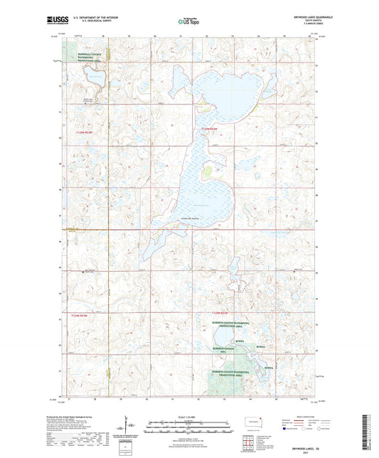 Drywood Lakes South Dakota US Topo Map Image