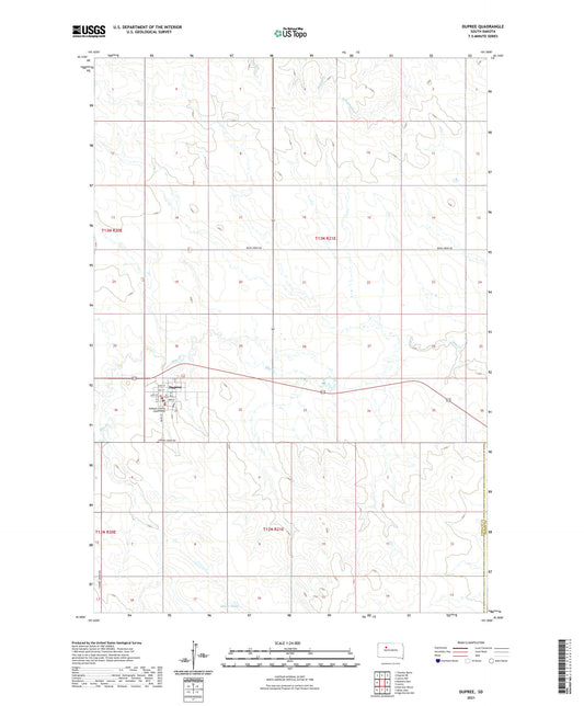 Dupree South Dakota US Topo Map Image