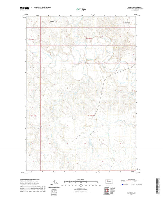 Dupree NE South Dakota US Topo Map Image