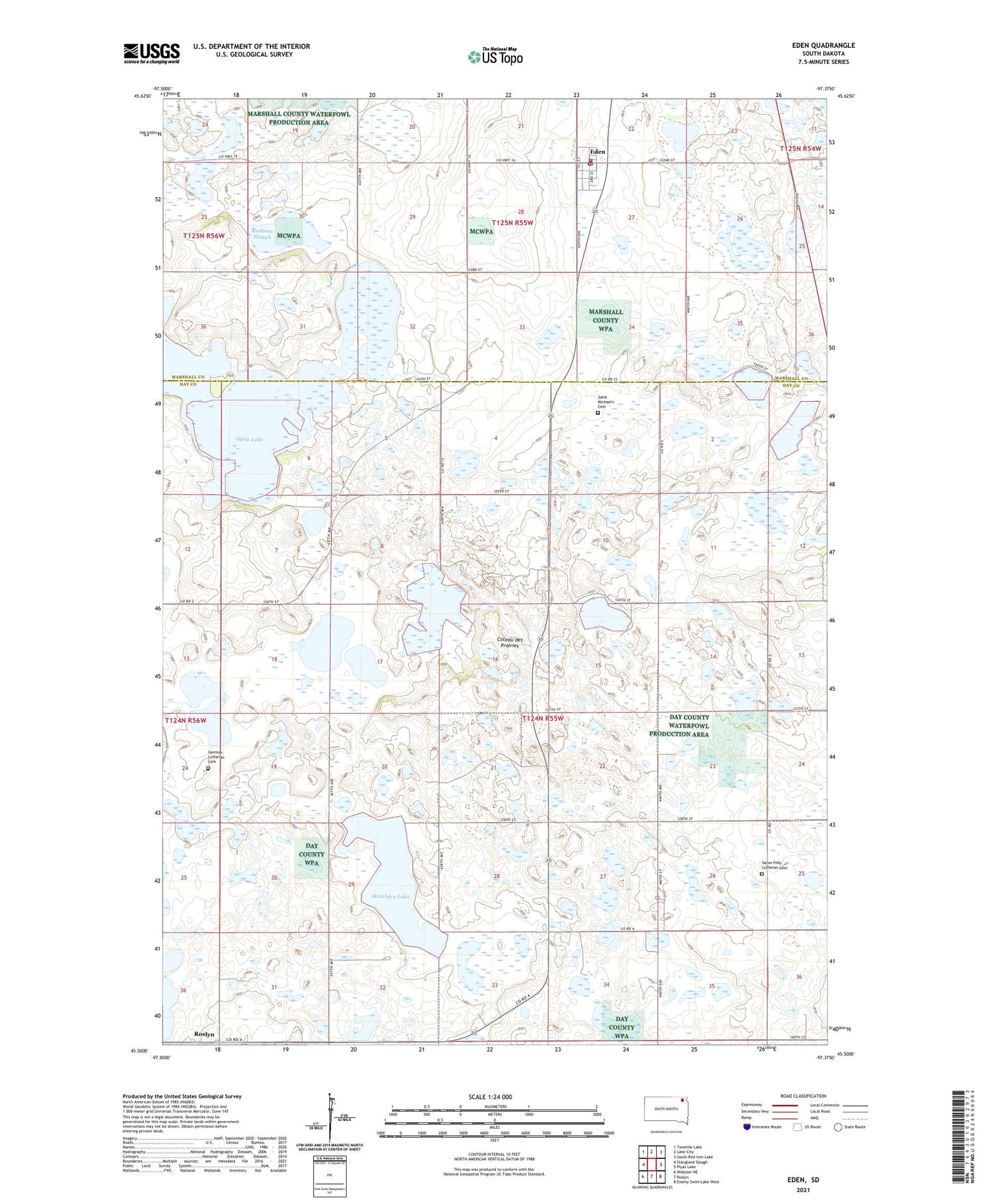 Eden South Dakota US Topo Map Image