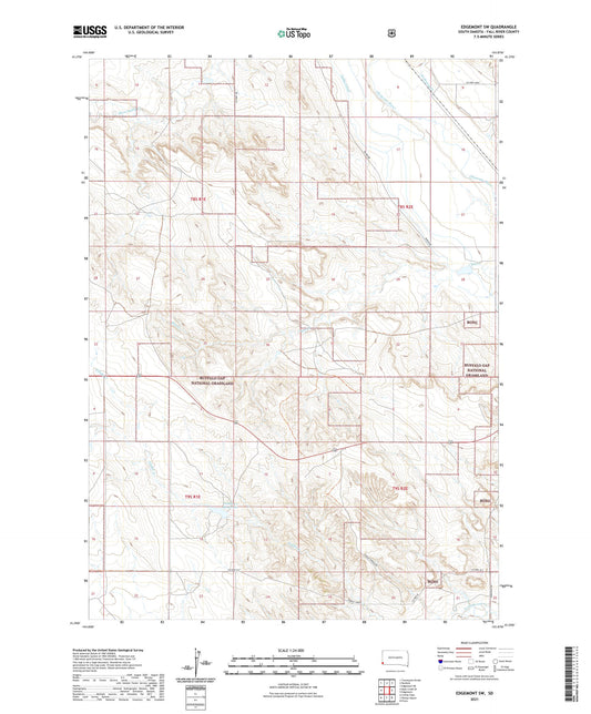 Edgemont SW South Dakota US Topo Map Image