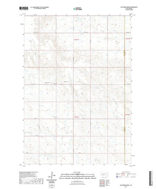 Elm Creek Ranch South Dakota US Topo Map Image