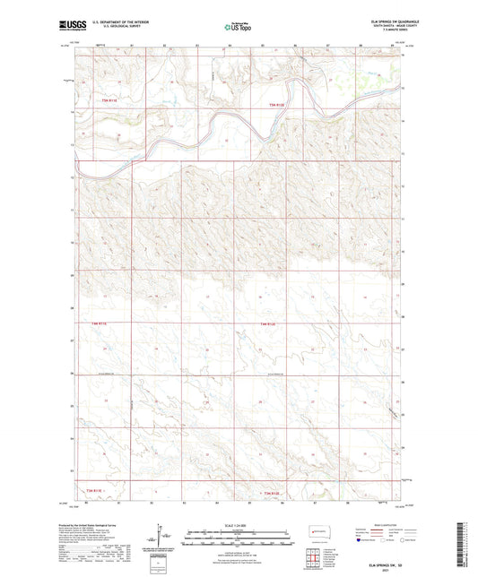 Elm Springs SW South Dakota US Topo Map Image