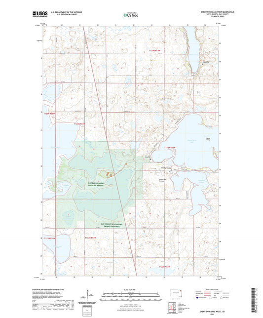 Enemy Swim Lake West South Dakota US Topo Map Image