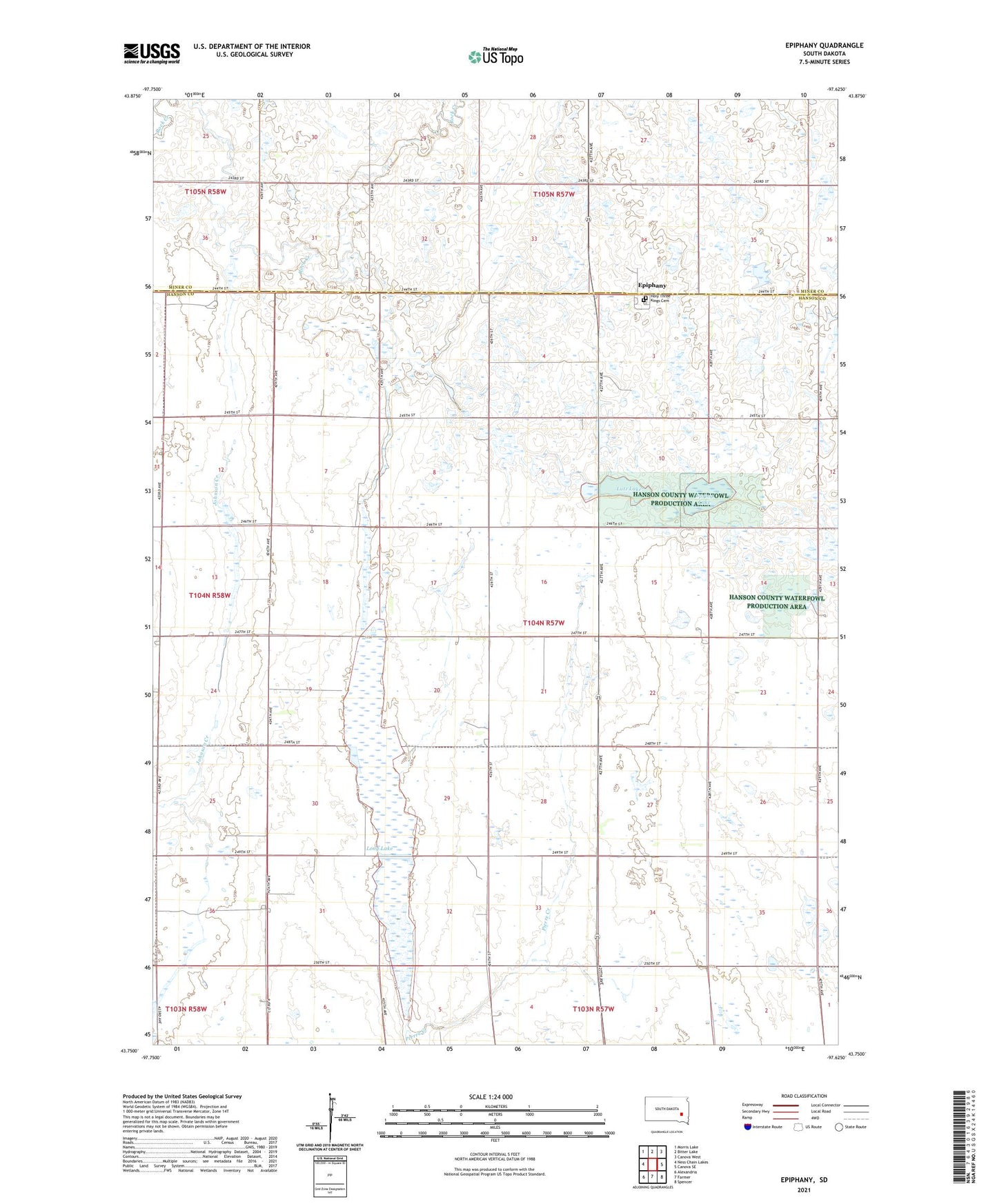 Epiphany South Dakota US Topo Map Image