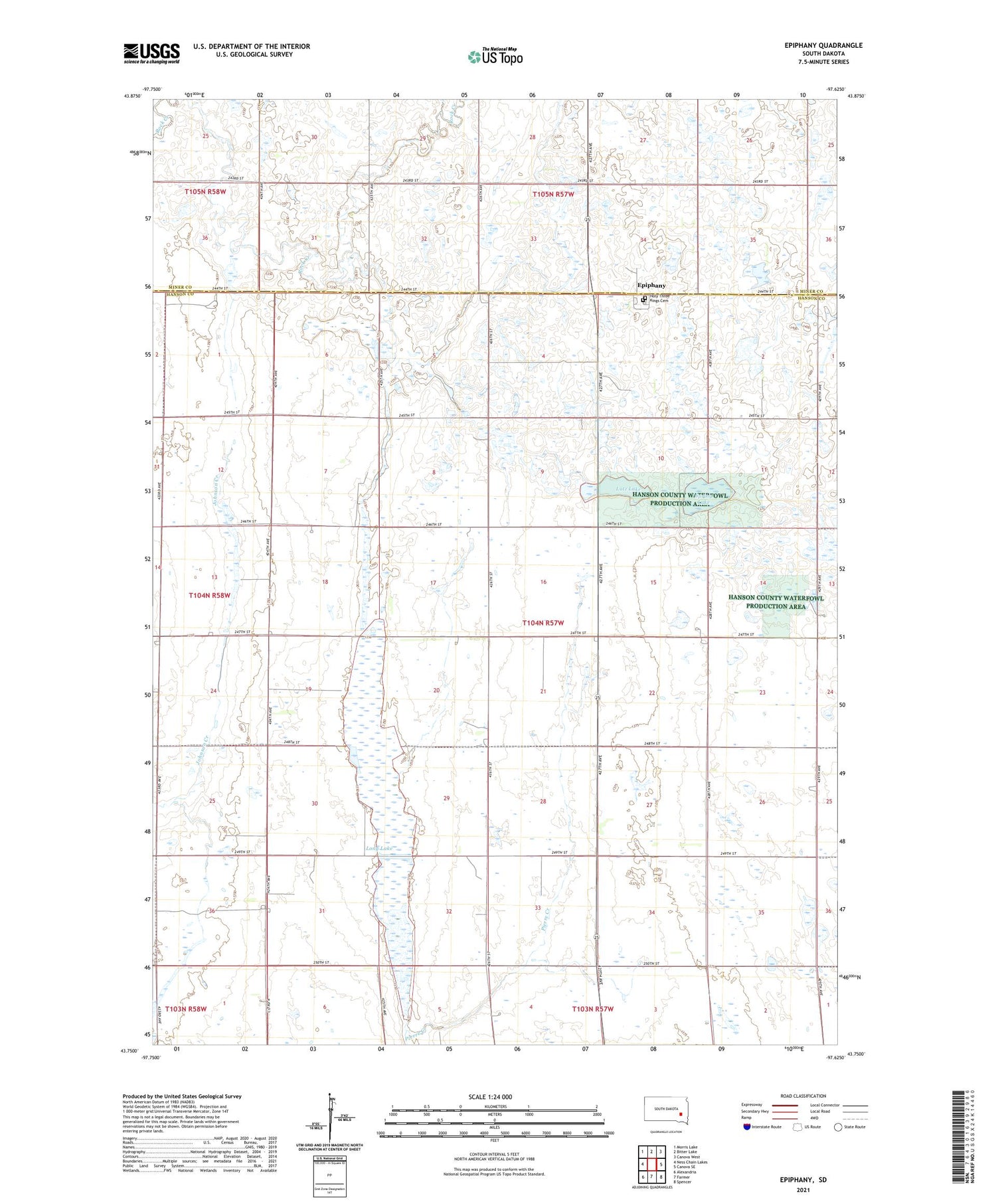 Epiphany South Dakota US Topo Map Image