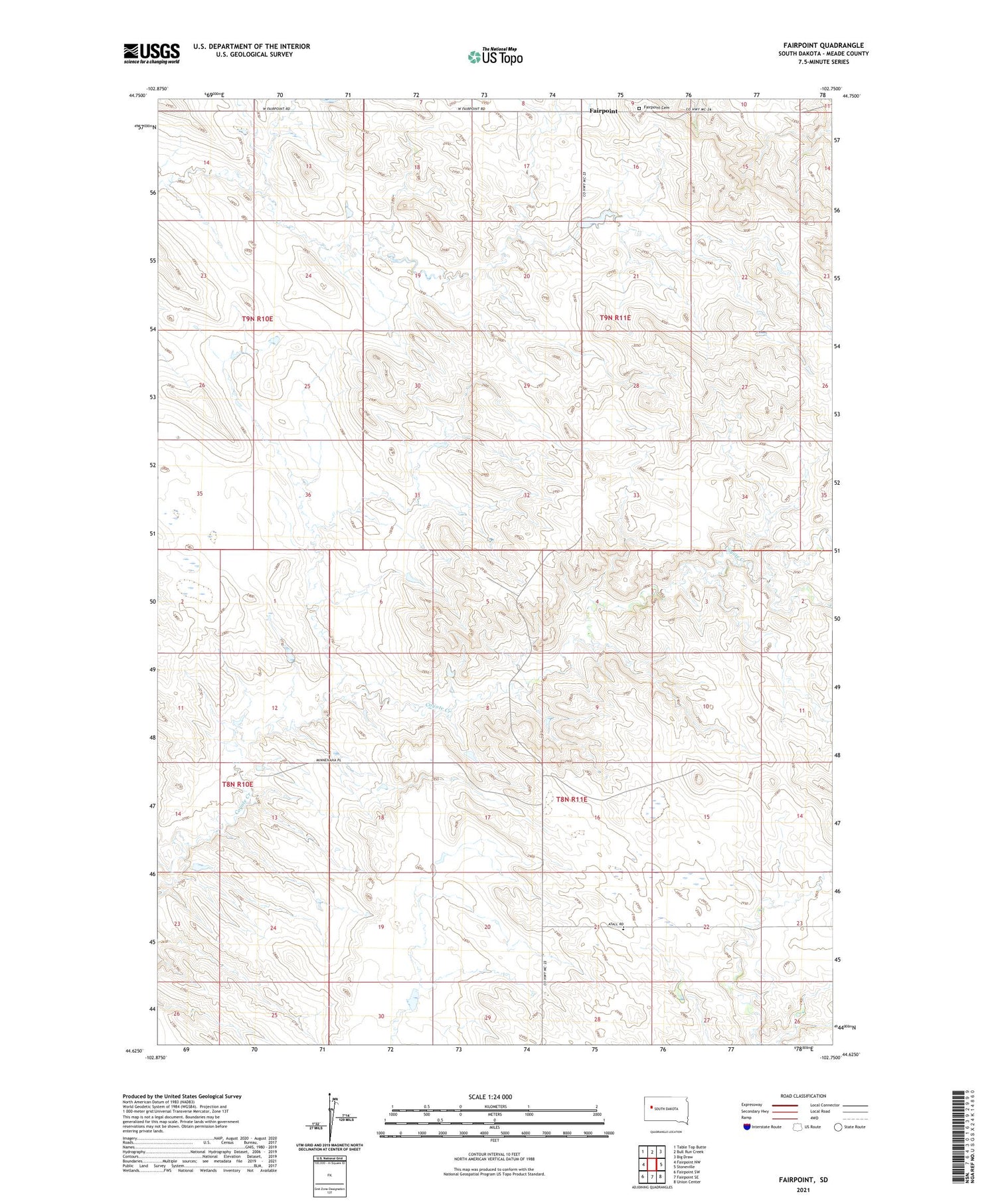 Fairpoint South Dakota US Topo Map Image
