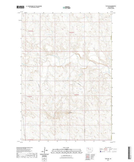 Faith NE South Dakota US Topo Map Image