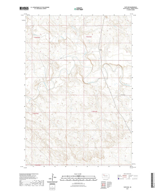 Faith NW South Dakota US Topo Map Image