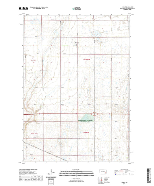 Farmer South Dakota US Topo Map Image
