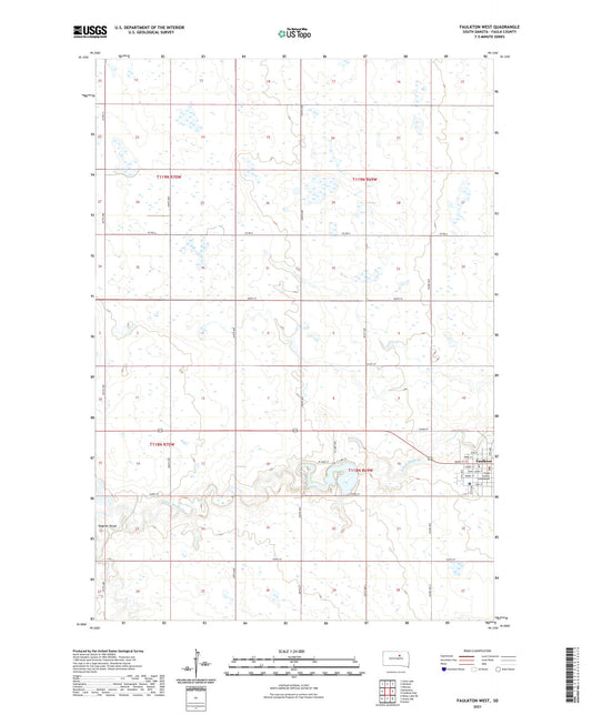 Faulkton West South Dakota US Topo Map Image