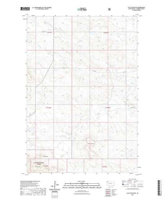 Flat Top Butte South Dakota US Topo Map Image