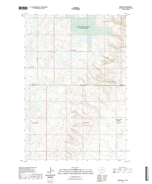 Forbes NW South Dakota US Topo Map Image