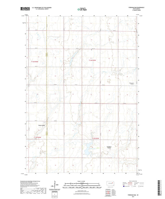 Fordham Dam South Dakota US Topo Map Image