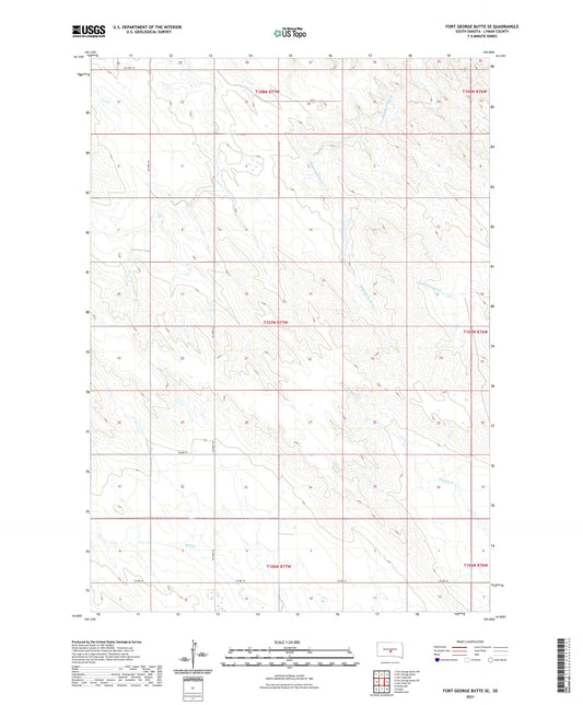 Fort George Butte SE South Dakota US Topo Map Image