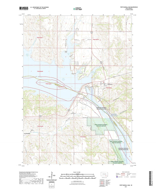 Fort Randall Dam South Dakota US Topo Map Image