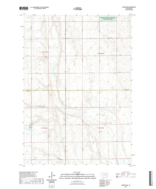 Fraser Dam South Dakota US Topo Map Image