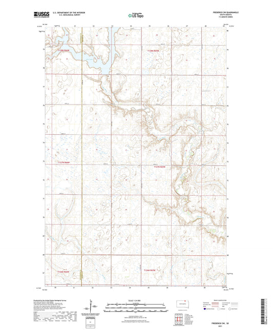 Frederick SW South Dakota US Topo Map Image