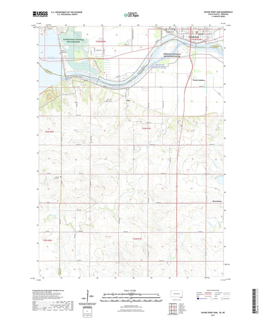 Gavins Point Dam South Dakota US Topo Map Image