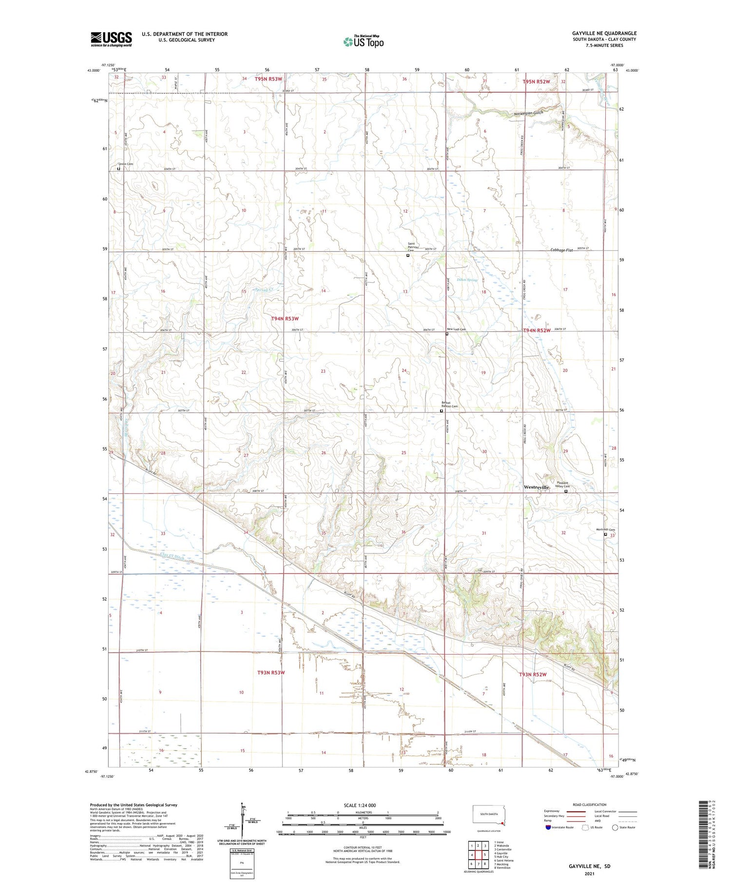 Gayville NE South Dakota US Topo Map Image
