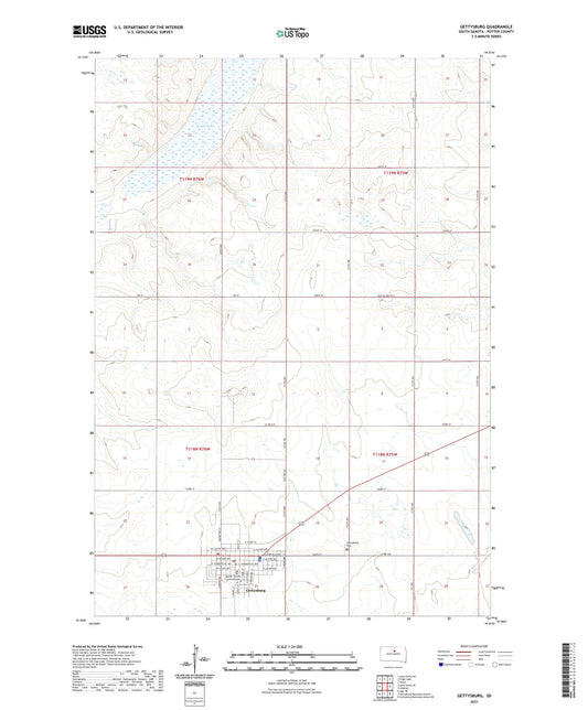 Gettysburg South Dakota US Topo Map Image