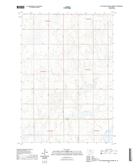 Gettysburg Municipal Airport NE South Dakota US Topo Map Image