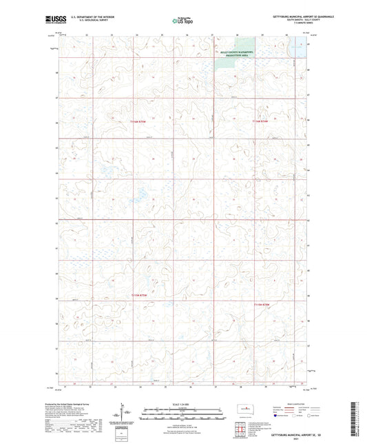 Gettysburg Municipal Airport SE South Dakota US Topo Map Image
