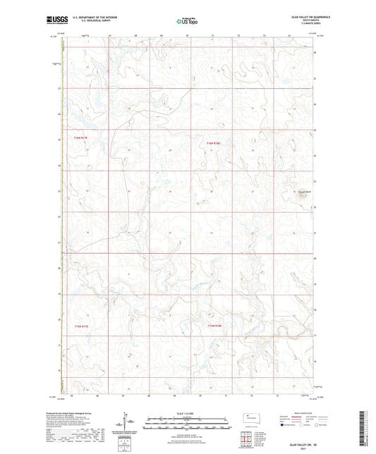 Glad Valley SW South Dakota US Topo Map Image