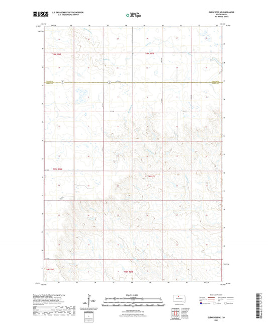 Glencross NE South Dakota US Topo Map Image