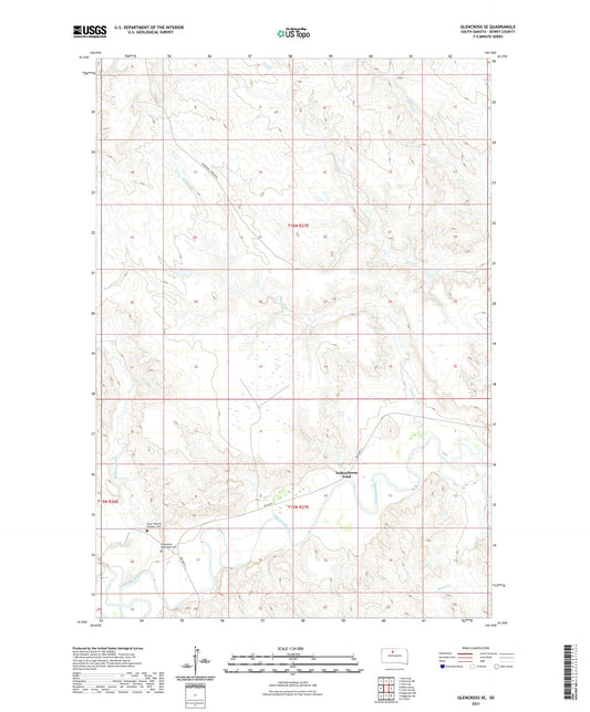 Glencross SE South Dakota US Topo Map Image