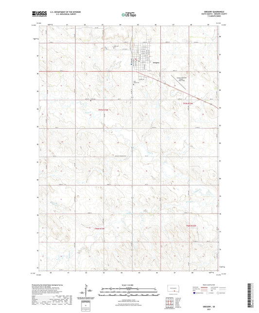 Gregory South Dakota US Topo Map Image