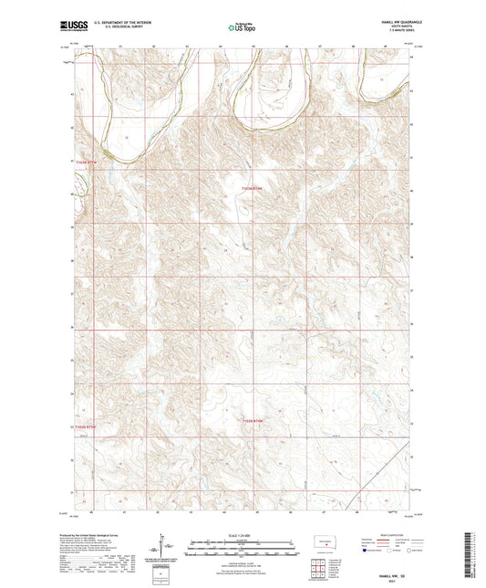 Hamill NW South Dakota US Topo Map Image