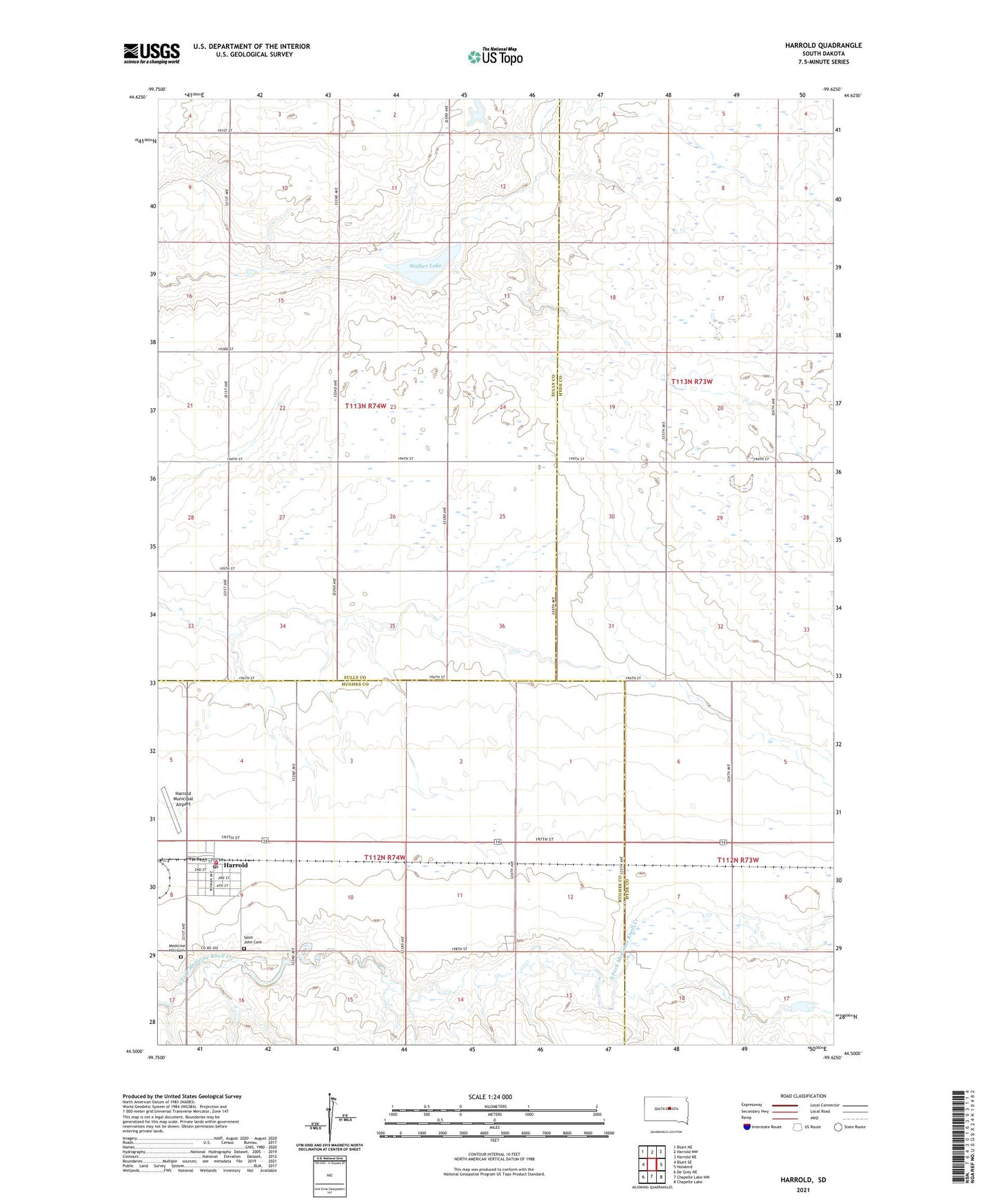 Harrold South Dakota US Topo Map Image