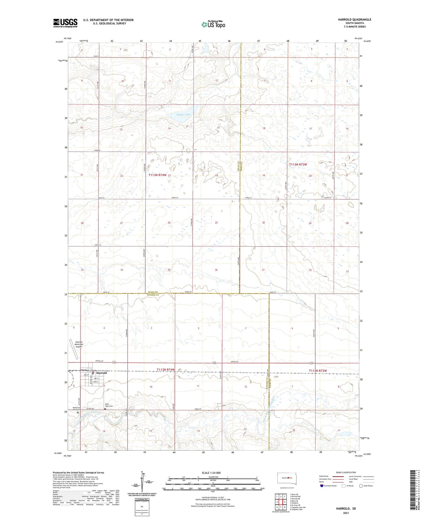 Harrold South Dakota US Topo Map Image