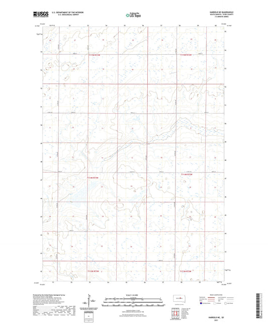 Harrold NE South Dakota US Topo Map Image