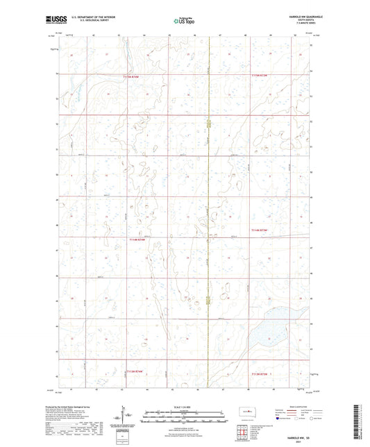 Harrold NW South Dakota US Topo Map Image