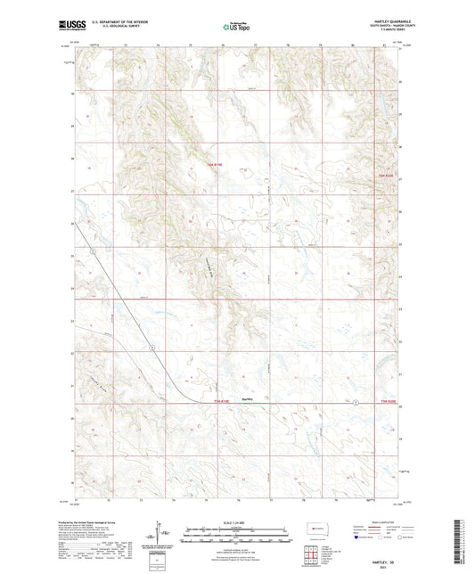 Hartley South Dakota US Topo Map Image