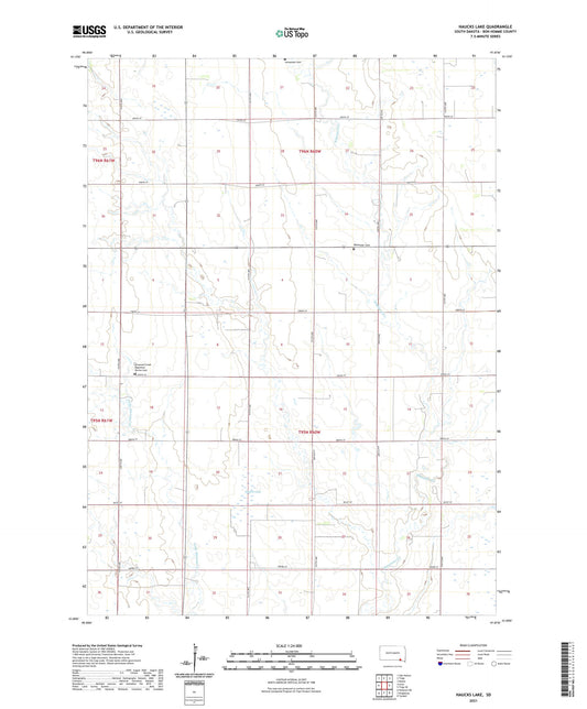 Haucks Lake South Dakota US Topo Map Image