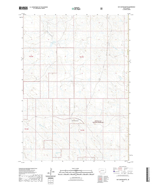 Hay Canyon Butte South Dakota US Topo Map Image