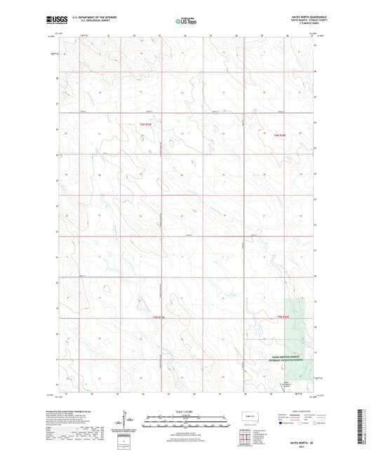 Hayes North South Dakota US Topo Map Image