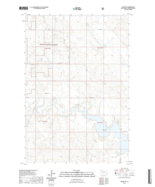 Haynes SE South Dakota US Topo Map Image