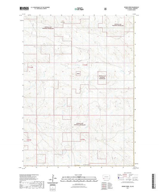 Heinne Creek South Dakota US Topo Map Image