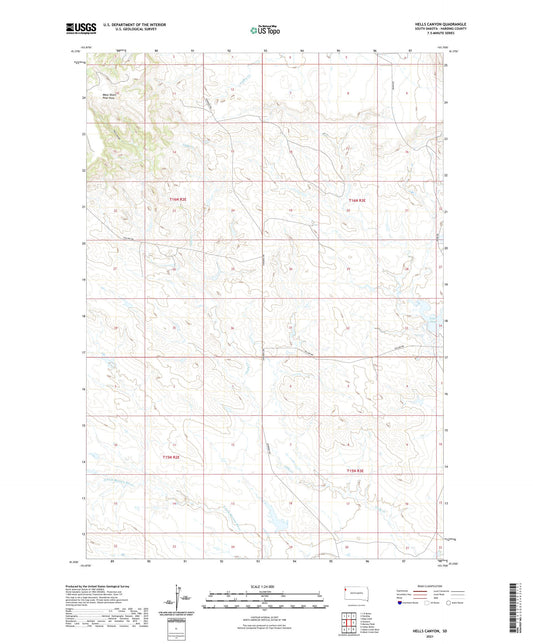 Hells Canyon South Dakota US Topo Map Image