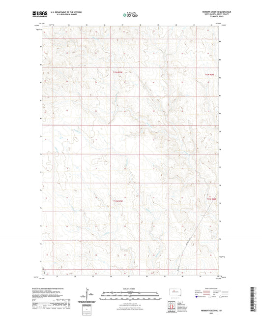 Herbert Creek NE South Dakota US Topo Map Image